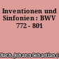 Inventionen und Sinfonien : BWV 772 - 801